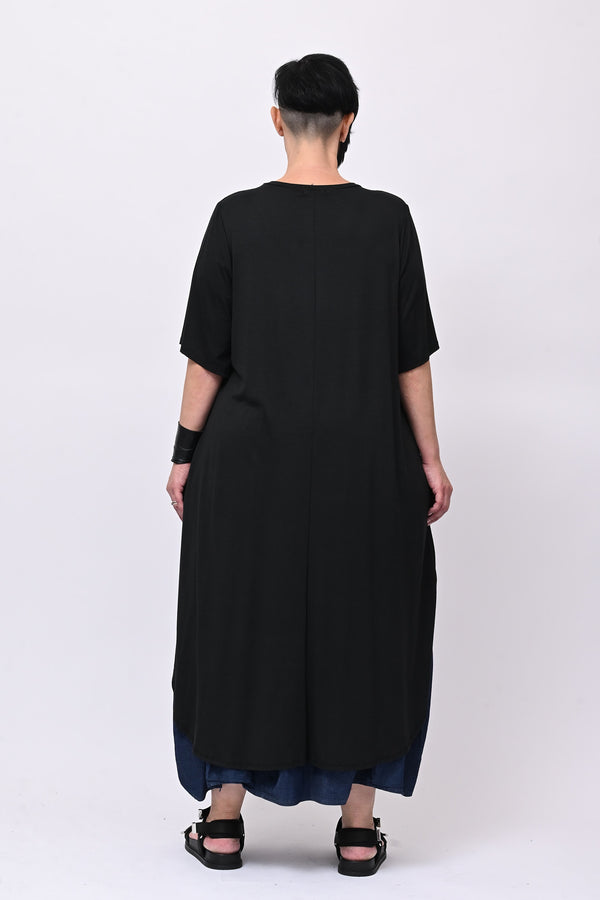 Maglia mezza manica coda - Nero