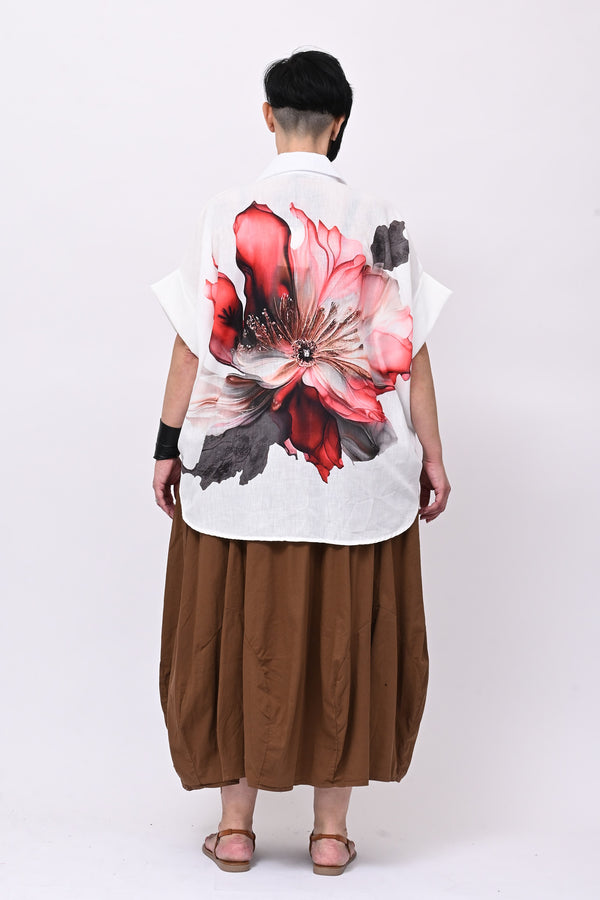 Camicia lino orchidea - Bianco