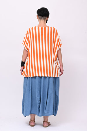 Maglia scatoletta righe - Arancio