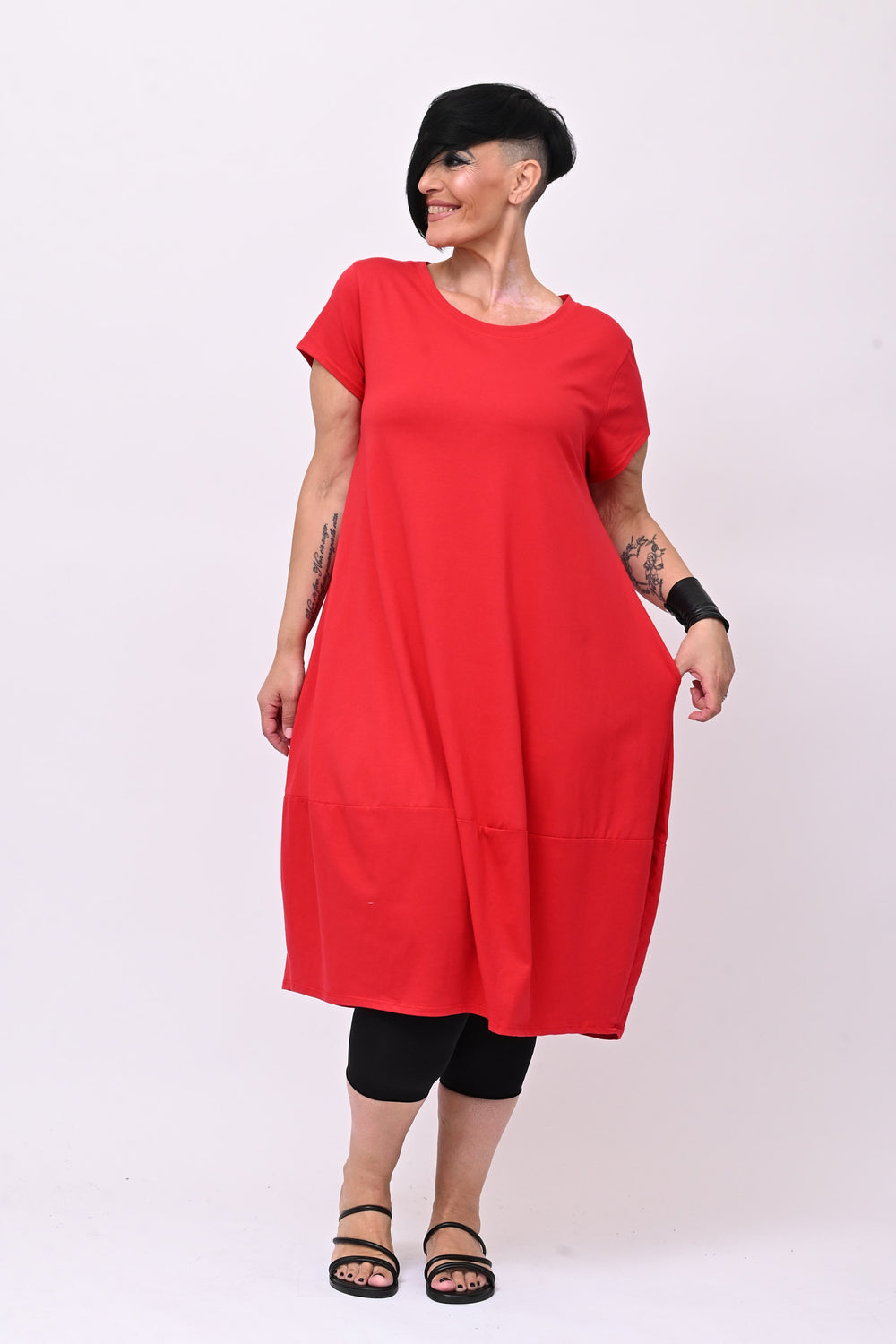 Abito ovetto mezza manica - Rosso