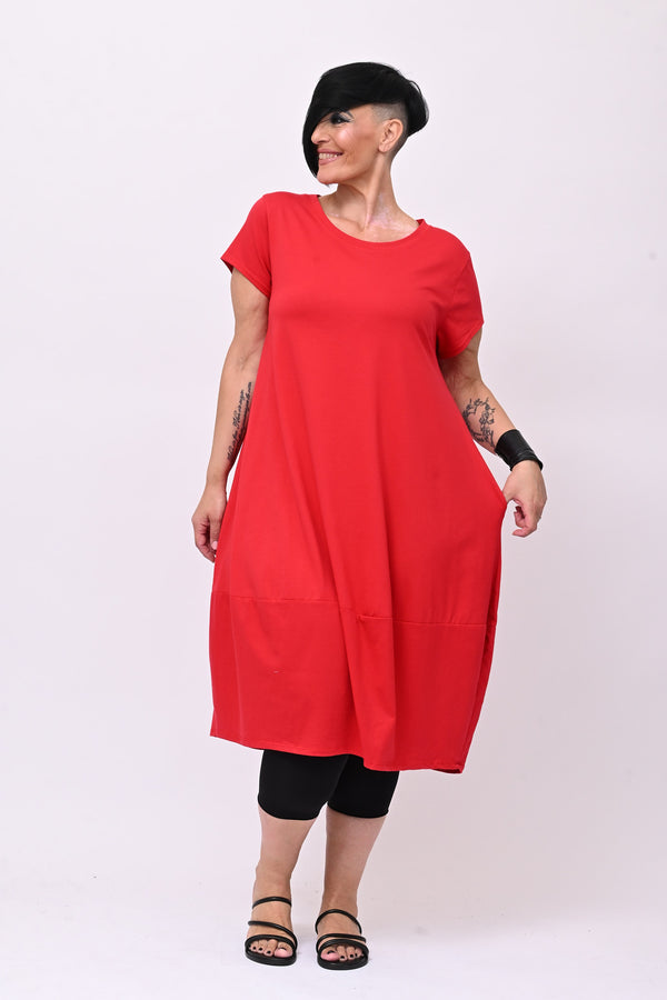 Abito ovetto mezza manica - Rosso