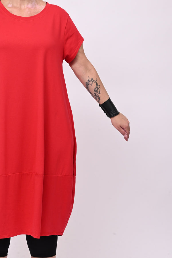 Abito ovetto mezza manica - Rosso