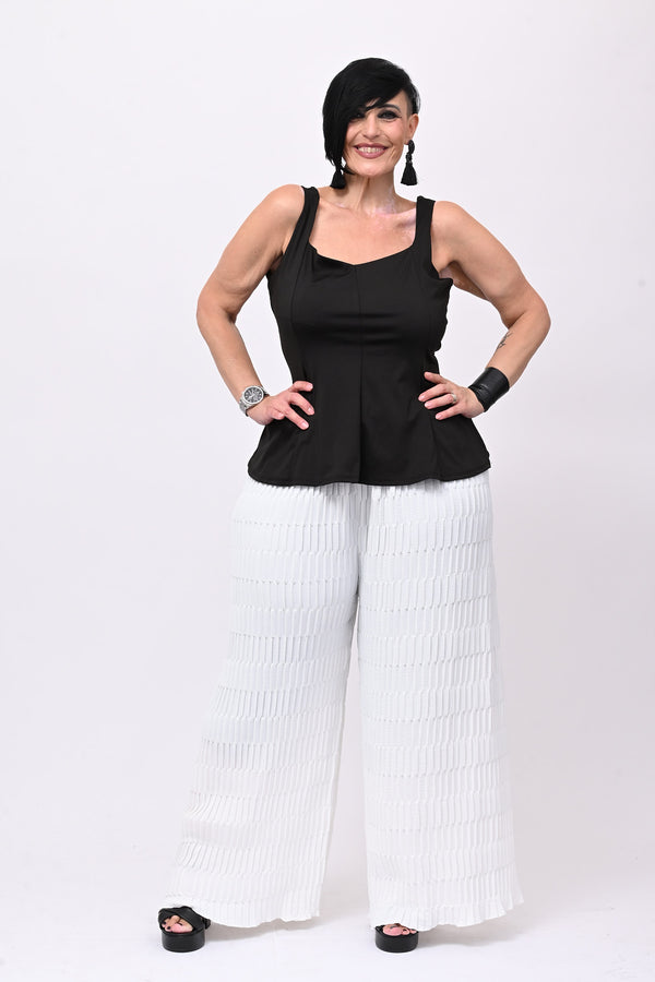 Top licra peplum - Nero