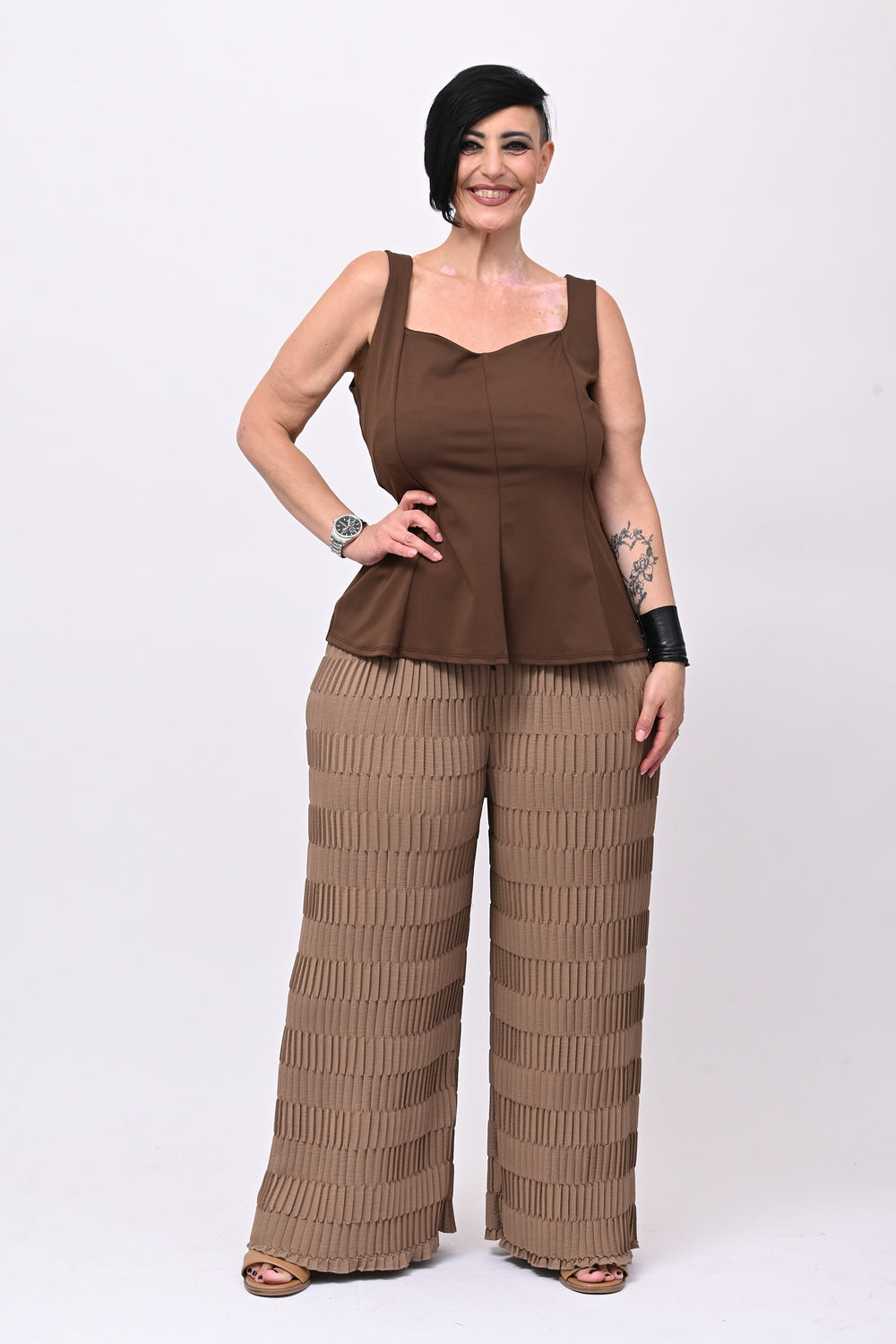 Top licra peplum - Bruciato