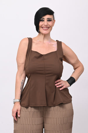 Top licra peplum - Bruciato