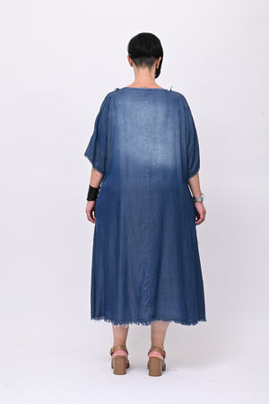 Abito chambrie frange - Jeans scuro