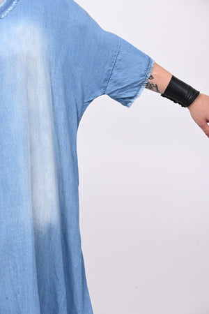 Abito chambrie frange - Jeans medio