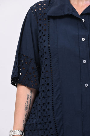 Camicia sangallo - Blu