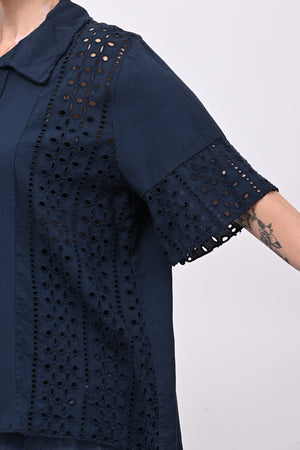 Camicia sangallo - Blu