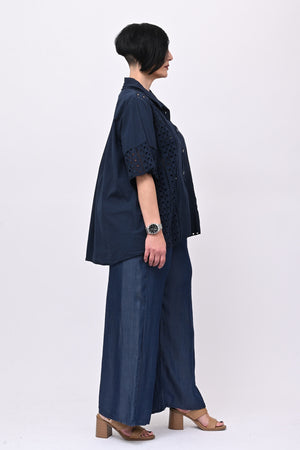 Camicia sangallo - Blu