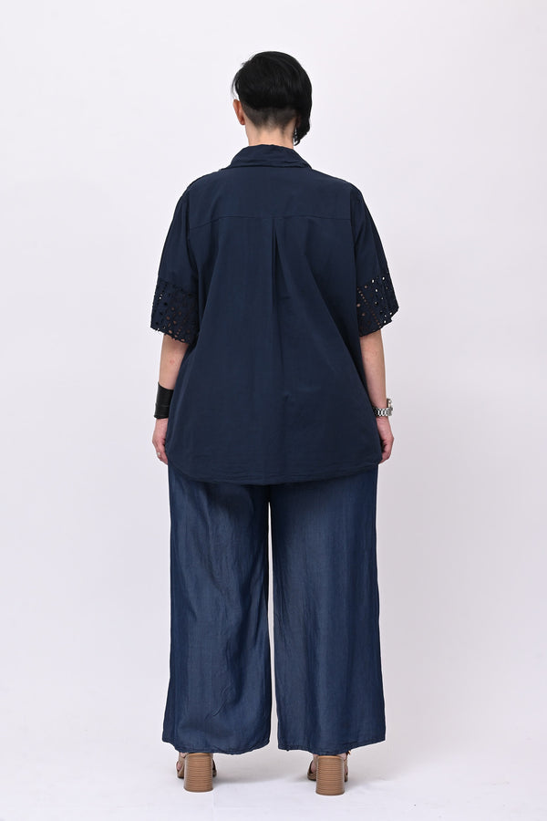 Camicia sangallo - Blu
