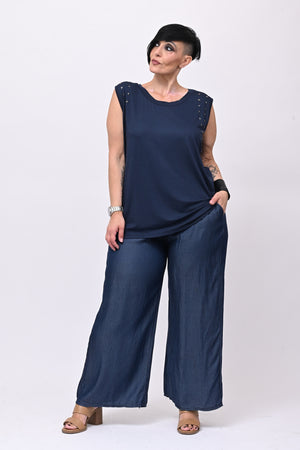 Top stelle borchie - Blu