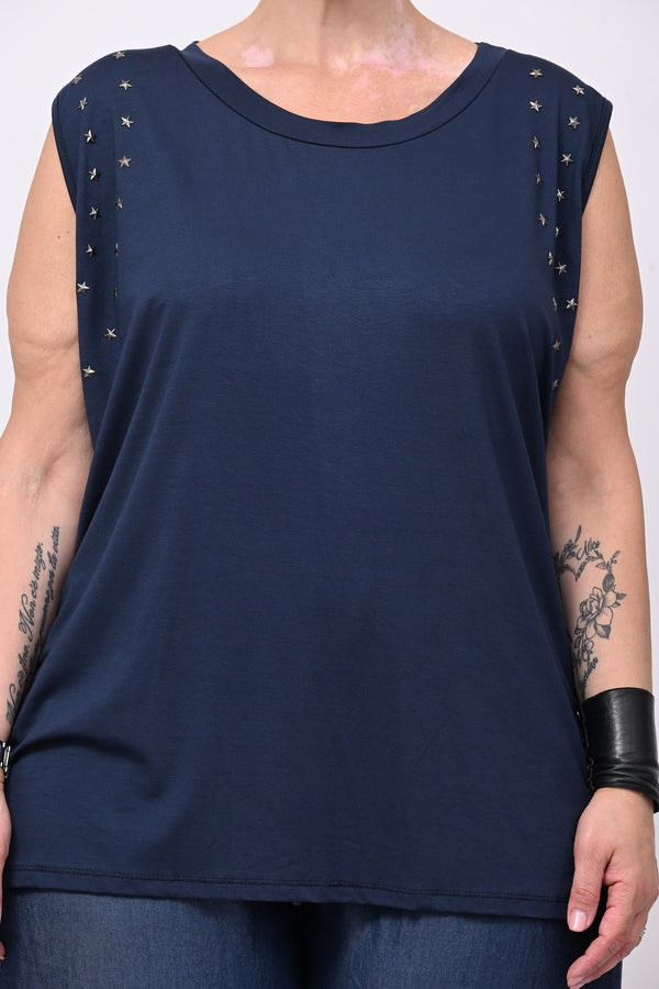 Top stelle borchie - Blu