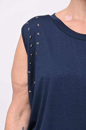Top stelle borchie - Blu