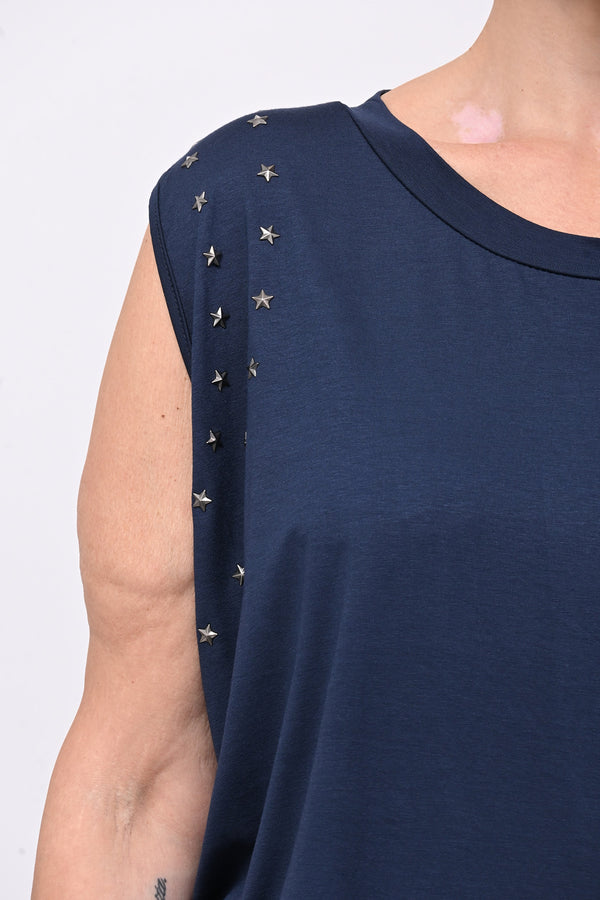 Top stelle borchie - Blu