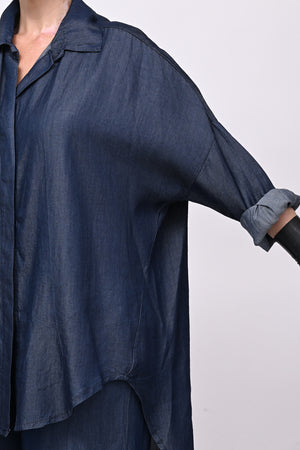 Camicia over chambray - Jeans scuro