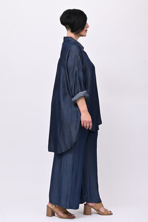 Camicia over chambray - Jeans scuro