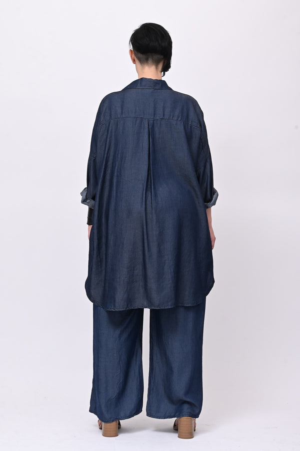 Camicia over chambray - Jeans scuro