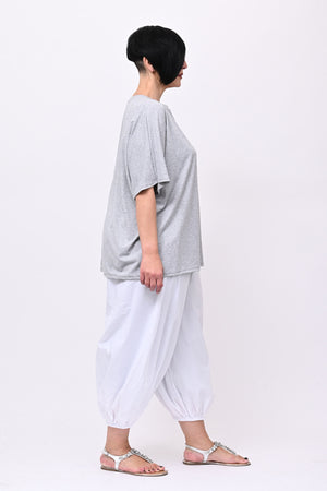 T-shirt over macramè - Grigio sport