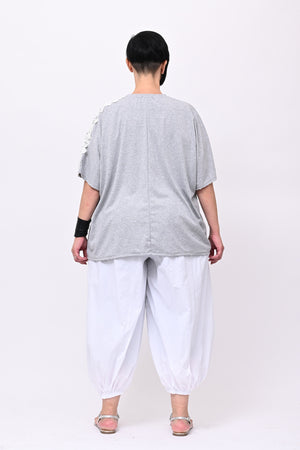 T-shirt over macramè - Grigio sport