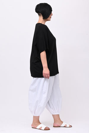 T-shirt over macramè - Nero