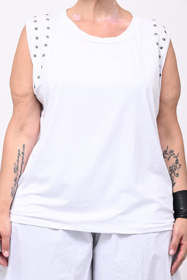Top stelle borchie - Bianco