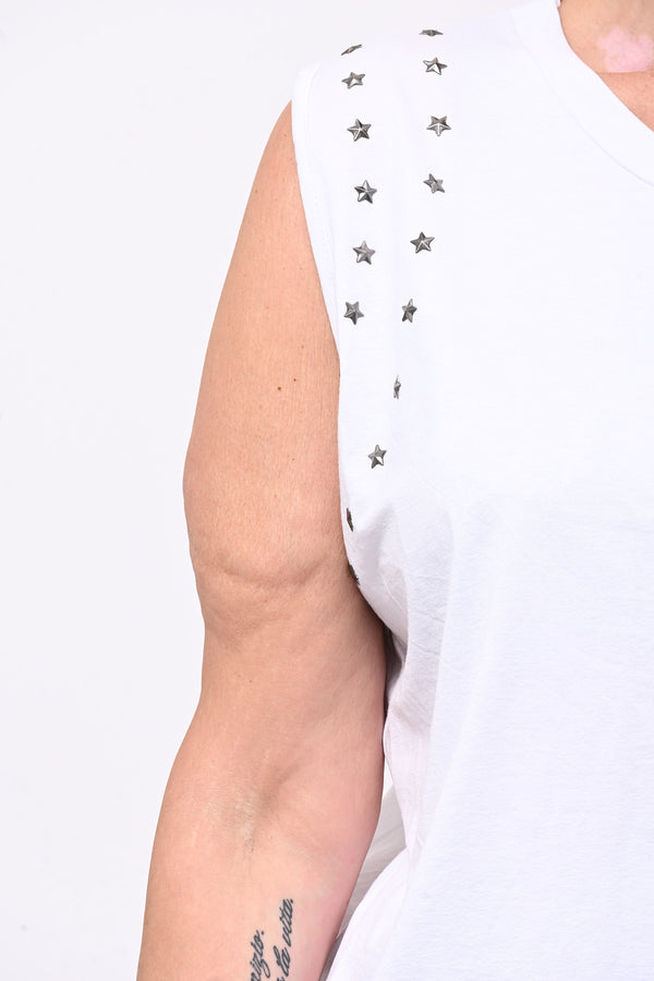 Top stelle borchie - Bianco