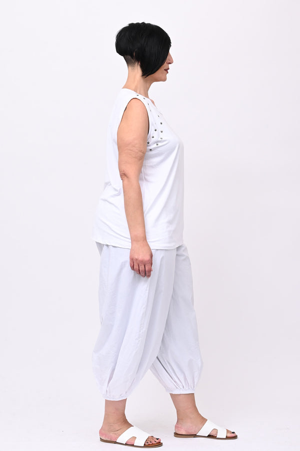 Top stelle borchie - Bianco