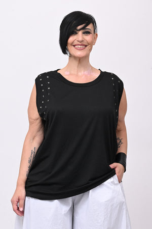 Top stelle borchie - Nero
