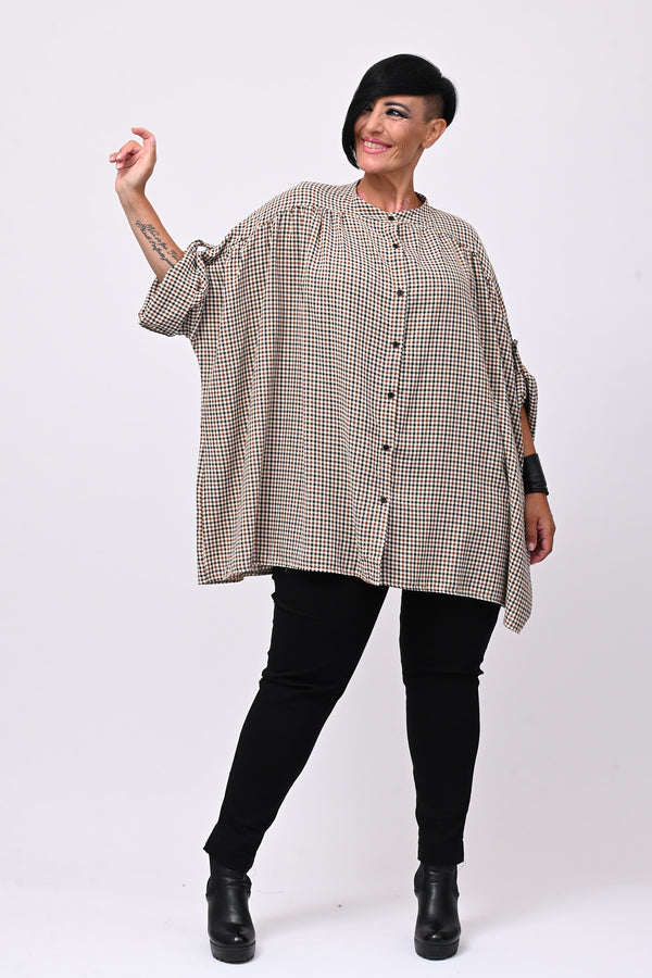 Camicia over tartan - Nero