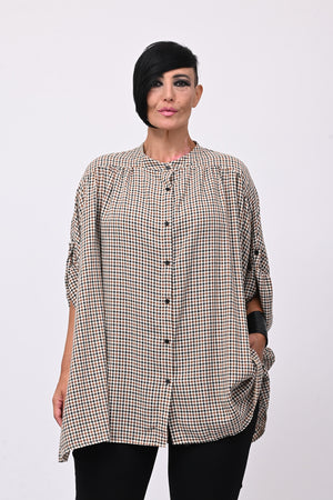 Camicia over tartan - Nero