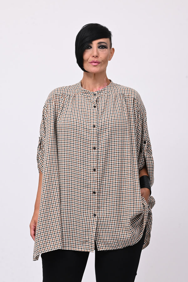 Camicia over tartan - Nero