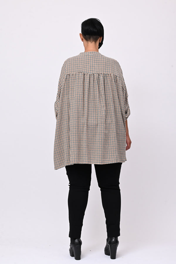 Camicia over tartan - Nero
