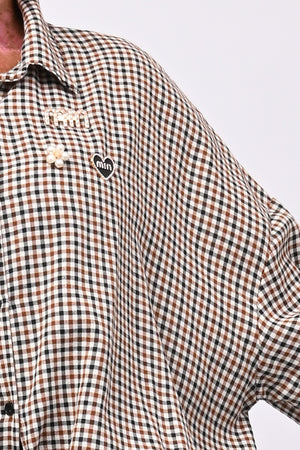 Camicia tartan nodo - Nero