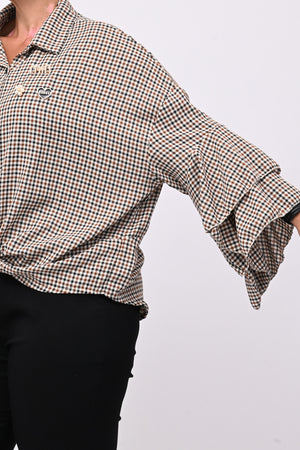 Camicia tartan nodo - Nero