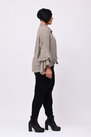 Camicia tartan nodo - Nero