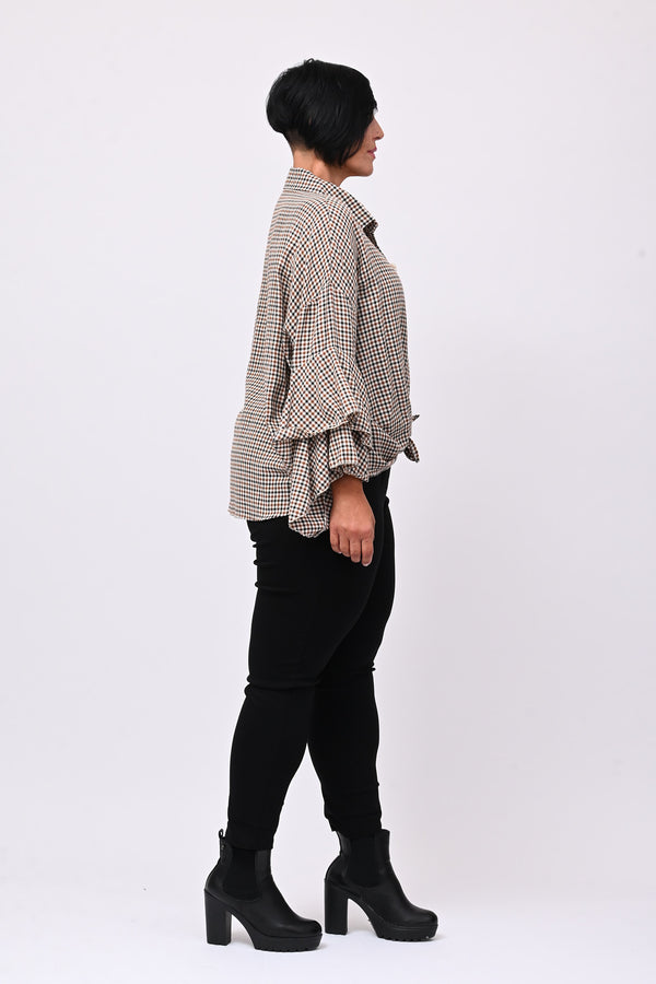 Camicia tartan nodo - Nero
