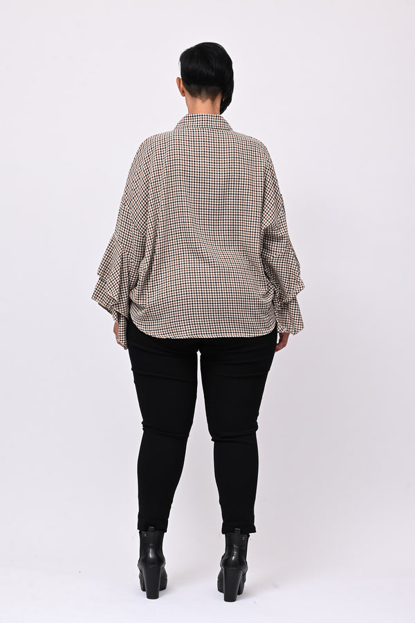 Camicia tartan nodo - Nero