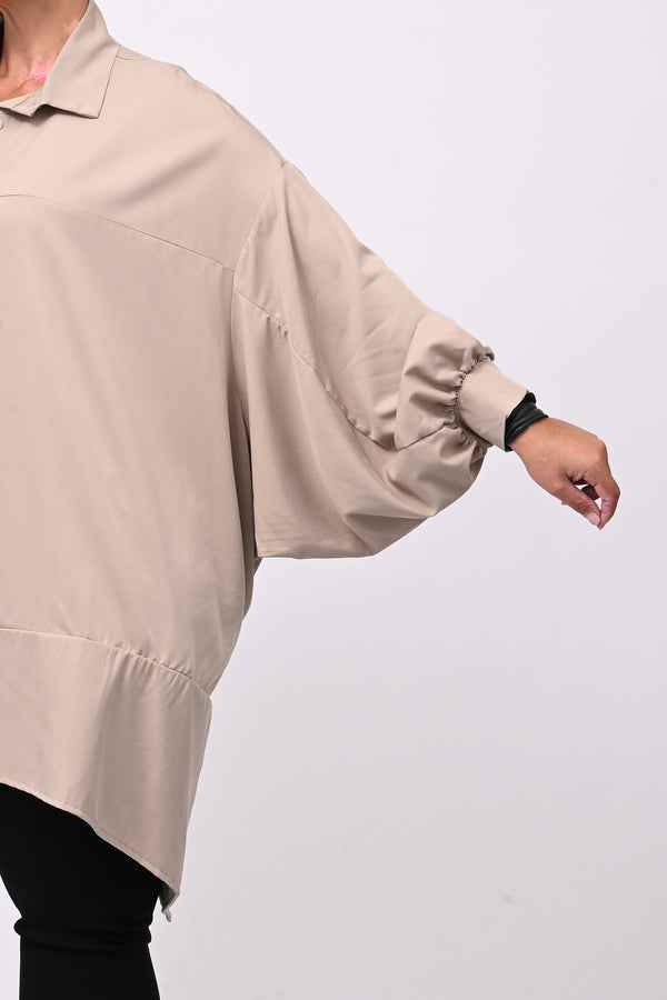 Camicia over stondata - Greige