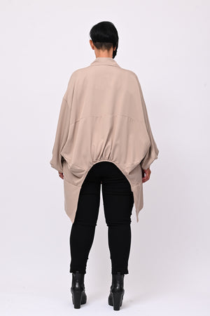 Camicia over stondata - Greige