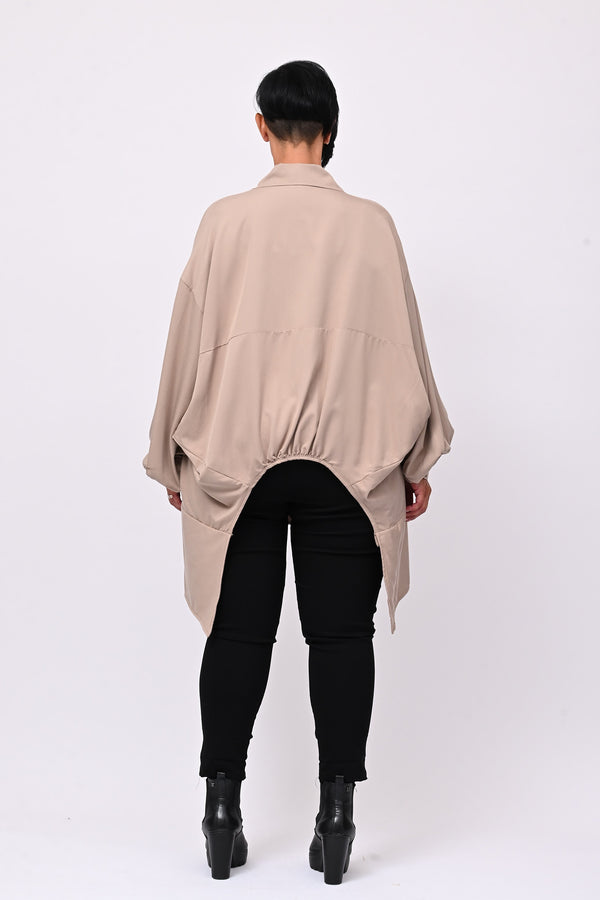 Camicia over stondata - Greige