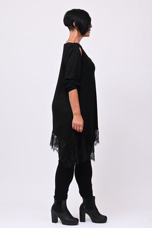 Maglia punte pizzo - Nero