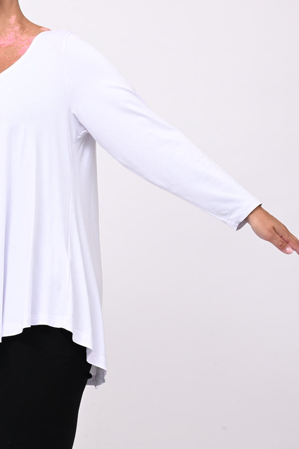 Maglia scollo V ruota - Bianco