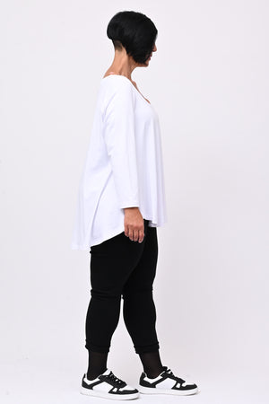 Maglia scollo V ruota - Bianco