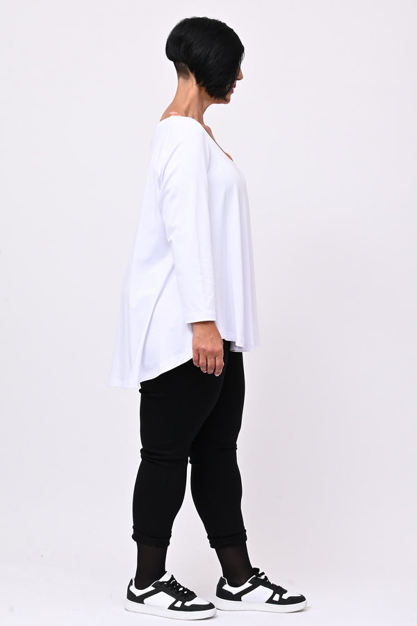 Maglia scollo V ruota - Bianco