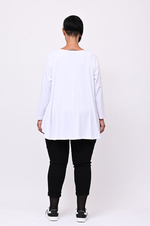 Maglia scollo V ruota - Bianco