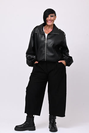 Pantalone bengalina pieghe - Nero