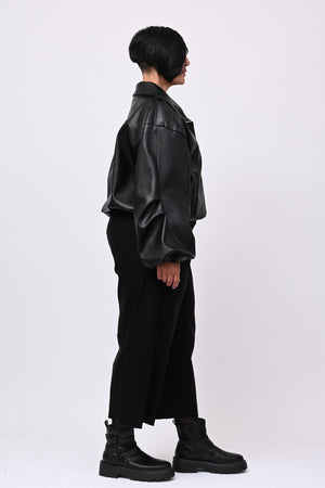 Bomber ecopelle martellata - Nero