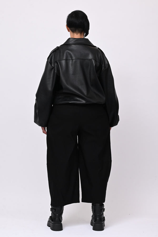 Bomber ecopelle martellata - Nero