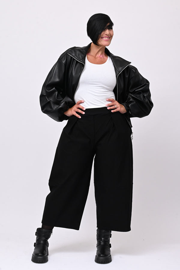 Bomber ecopelle martellata - Nero
